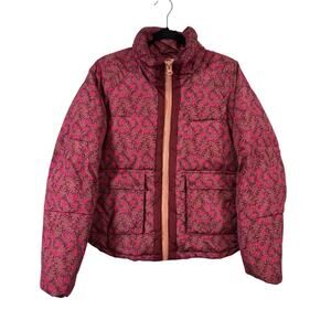 NÜMPH Anthropologie Jacket Womens Small Pink Lillie Puffer Full Zip Quilted